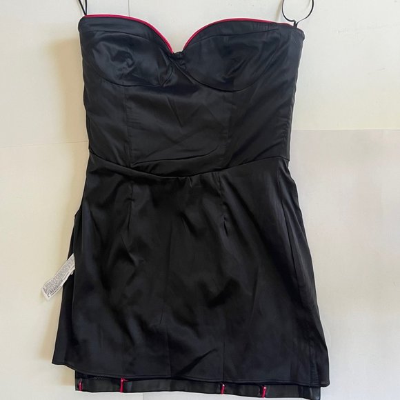 NEW ZARA Faux Leather Strapless Corset Mini Dress- Contrast Stitching- Size L - Picture 13 of 15
